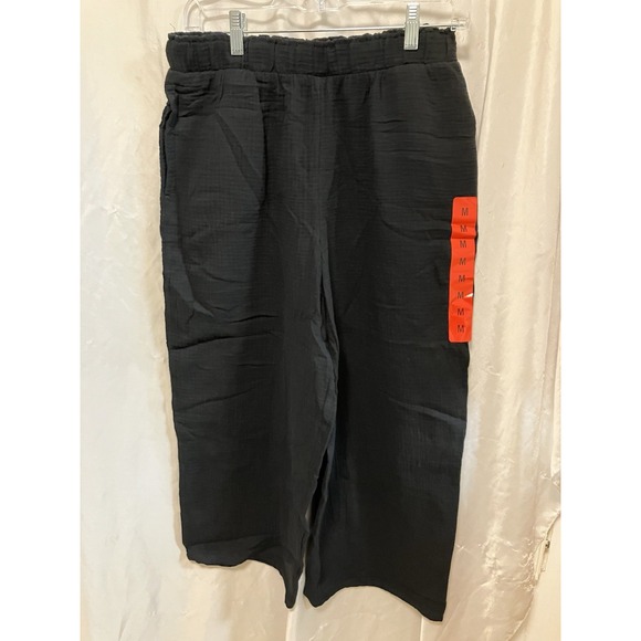 Jessica Simpson Women's Gauze Pant Medium Black NWT New Wide Leg Casual Loose - Picture 1 of 5